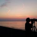 Scanning the lake from Point Pelee Tip at dawn