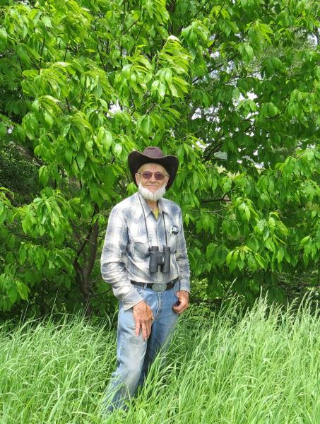 Robert Ward with his American Chestnut tree at Wardcrest Farm